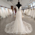 Real princess elegant wedding dress ivory guangzhou mermaid lace wedding dress